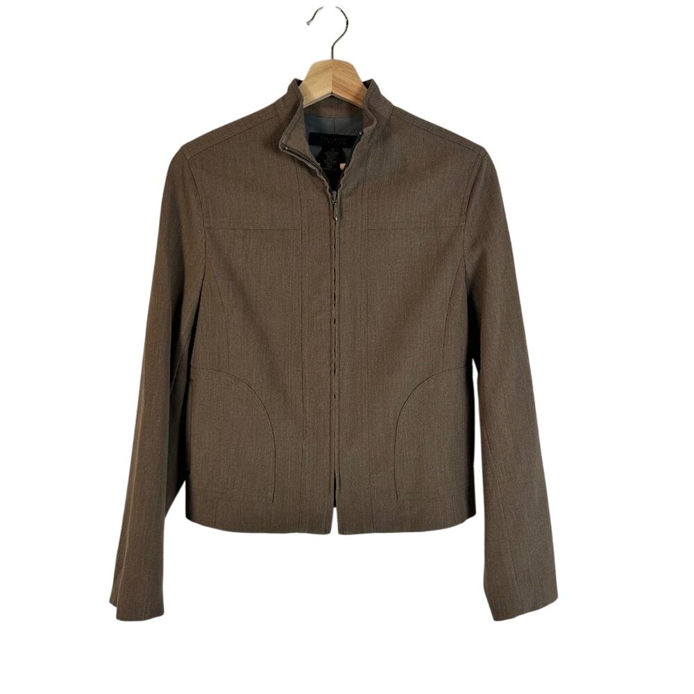 The Limited Stretch Light Brown Full Zip Blazer Jacket Womens Size XS Business